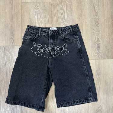 パンツ 90s pelle pelle buggy denim shorts jorts Vintage 90s Pelle Pelle Baggy Carpenter Jorts Blue | Depop