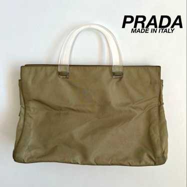 バッグ PRADA PLASTIC HANDLE NYLON HAND BAG PRADA handbag nylon Black solid Used | eBay