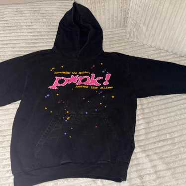 【美品】【正規品】【最終値下げ】【鑑定タグ付き】Sp5der ピンクフーディ S Spider worldwide sp5der p*nk - Gem