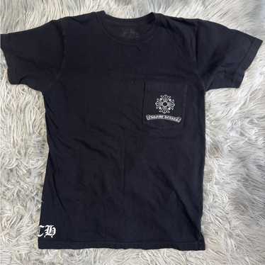トップス CHROME HEARTS OLD POCKET T-SHIRT XL Chrome Hearts Scroll Logo Pocket TEE Black Size XL NEW 100