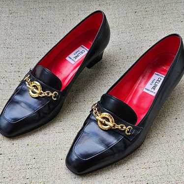 靴 Vintage celine shoes Vintage Céline Paris Leather Shoes: 1950s Cream Heels, UK1