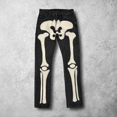 【美品】mnml skeleton ブラックデニムパンツ 30 Mnml skeleton jeans new! - Gem