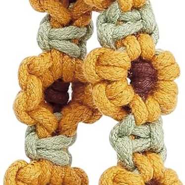 Boho Macrame Keychain Wristlet Keychain Weave Exq… - image 1