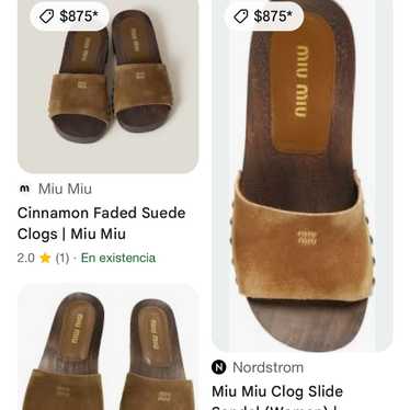Miu Miu Cinnamon Suede Slides - image 1