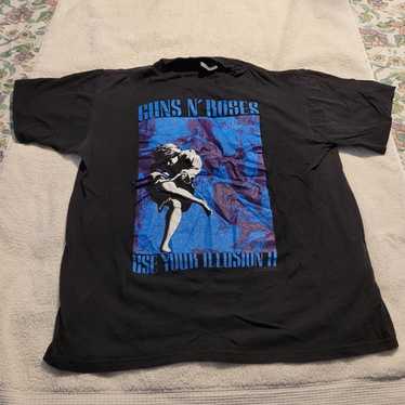ミュージシャン 1992.BROCKUM/GUNS N' ROSES VINTAGE PINS Vintage Guns N Roses Tokyo Japan 1992/1993 T-Shirt Mens L