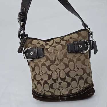 バッグ Coach Signature Hobo Shoulder Bag Suede Coach signature suede hobo - Gem
