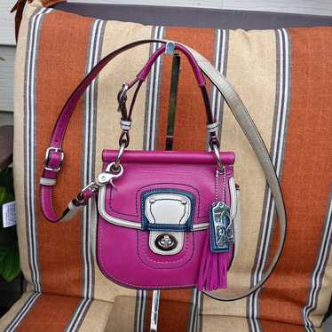 バッグ Vintage Coach Mini Bag in Purple Leather Coach Mini Duffle: Lavender Pebble Leather