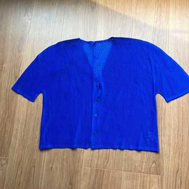 トップス PLEATS PLEASE Flower Printed Cardigan Pleats Please Issey Miyake Frosty Forest Multi Colour