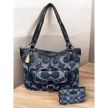 バッグ Coach Denim Signature Tote Bag COACH® | Field Tote Bag 40 In Signature Denim