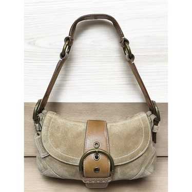 Vintage Coach Suede soho hobo オールドコーチ Vintage Coach Soho Hobo Brown Suede Buckle Flap Shoulder Bag