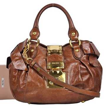 バッグ miu miu side ribbon 2way HandBag Brown Miu miu bag side - Gem