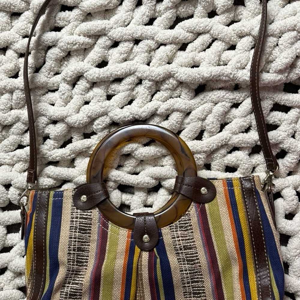 Relic by Fossil Multicolor Stripe Canvas Shoulder… - image 1