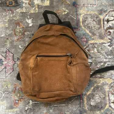 【USA製】Eastpak Backpack Suede Bottom Eastpak Green Backpack Suede Leather Bottom Vintage Retro