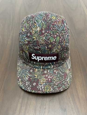 帽子 Supreme Paisley Camp Cap 2011 FW Supreme FW/2011 Burgundy Paisley 5 Panel Camp Cap | Depop