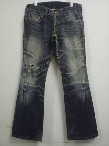 00s archive flare vkei tornado mart風 00s Tornado Mart Archive Lace up Flared Denim Pants Tornado