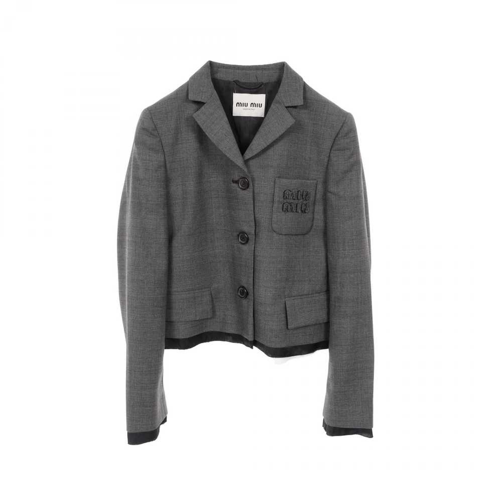 Miu Miu Miu Miu Miu Miu Prince of Wales Check Woo… - image 1