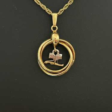 Courrèges ❤︎ Vintage ❤︎ necklace Vintage Courreges Paris Logo & heart Necklace gold 80s 90s