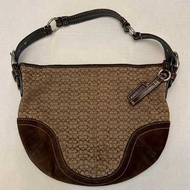 バッグ Coach Signature Hobo Shoulder Bag Suede Coach signature suede hobo - Gem