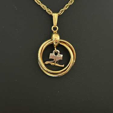 Courrèges ❤︎ Vintage ❤︎ necklace Vintage Courrèges Gold Colored Metal Small Logo Pendant