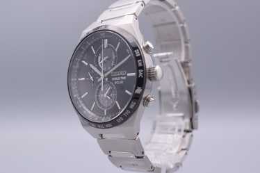SEIKO セイコー V195-0AE0 ソーラー SOLAR SEIKO 【A01819】美品 セイコー ワールドタイム V195-0AE0