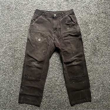 CARHARTT B136 DOUBLE FRONT PANTS 32×30 CARHARTT B136 - Double Front Washed Duck Loose Fit Pant - Brown