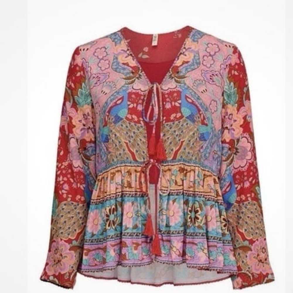 Spell & The Gypsy Lotus Jacket Ruby Red Oversized… - image 7