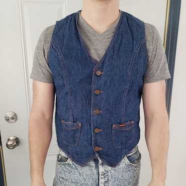 70s/80s Wrangler Wrapid Transit Denim Vest - image 1