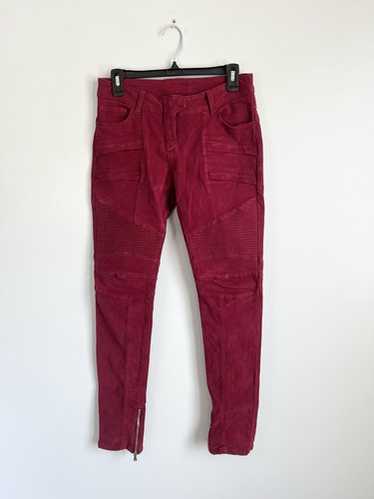 パンツ BALMAIN EF0PO160VB00 Trousers Red Crepe straight-leg tailored trousers - Women | BALMAIN
