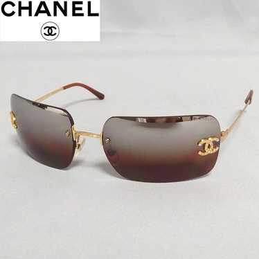 小物 CHANEL vintage sunglasses coco gold coco chanel sunglasses women used brown round big y2k