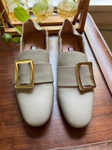 未使用✨BALLY JANELLE ローファー 山羊革 バックル 21.5cm位 Bally Switzerland Italy Made Janelle Black Leather Buckle