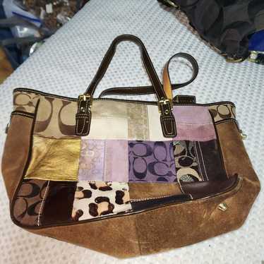 バッグ Coach Suede Masaic Patchwork Duffel RARE Coach | Bags | Coach Suede Mosaic Patchwork Duffle Shoulder