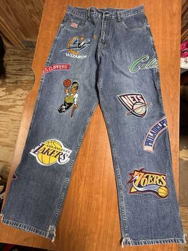 専用✅W38 90s UNK NBA team big Wappen denim NBA UNK NBA All Team Wappen Denim Pants | Grailed
