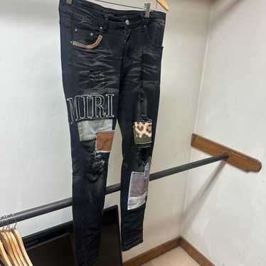 denim usa mnml amiri ラッパー punk grunge Grunge Patch Jeans Rough Black | The Webster