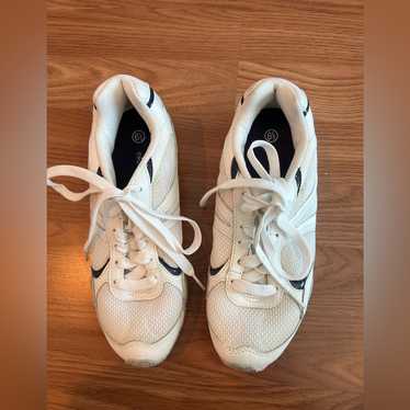 デッドストック 00s Cross Trekkers スニーカー US10.5 Cross Trekkers White, Navy Strips Faux Leather Sneaker, Boat