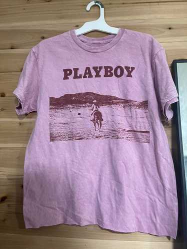 90s PLAY BOY プレイボーイ　Tシャツ　ラグラン　y2k ピンク MSB×Playboy logoT – YZ