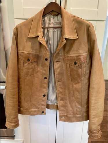 ジャケット・アウター 80s schott suede leather tracker jacket Schott Suede Cow Leather Trucker Jacket Blouson Men Size 36