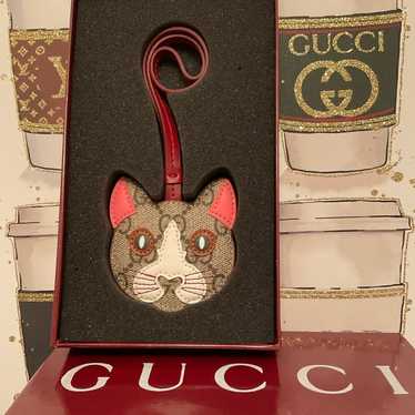 ＠cat＠様ご確認用　　GUCCIストラップ Cat-shaped bag charm in beige and dark brown canvas | GUCCI® US