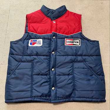 ジャケット・アウター 70s champion Racing down vest 70s Swingster CHAMPION SPARK PLUG チャンピオン プラグ パッチ