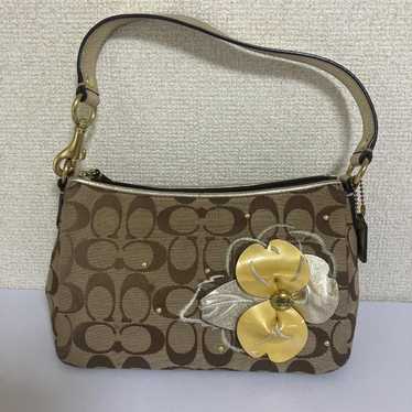 バッグ Vintage Coach Signature Hand Bag Flower Vintage Coach Signature Hand Bag Flower