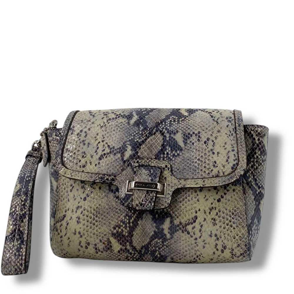 Coach Python Print Clutch Bag Python Leather Snak… - image 1