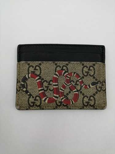 【YEEL】L LOGO CARD HOLDER SNAKE KHAKI CHELSEA CARD HOLDER Black Snake Card Wallet by KURT GEIGER