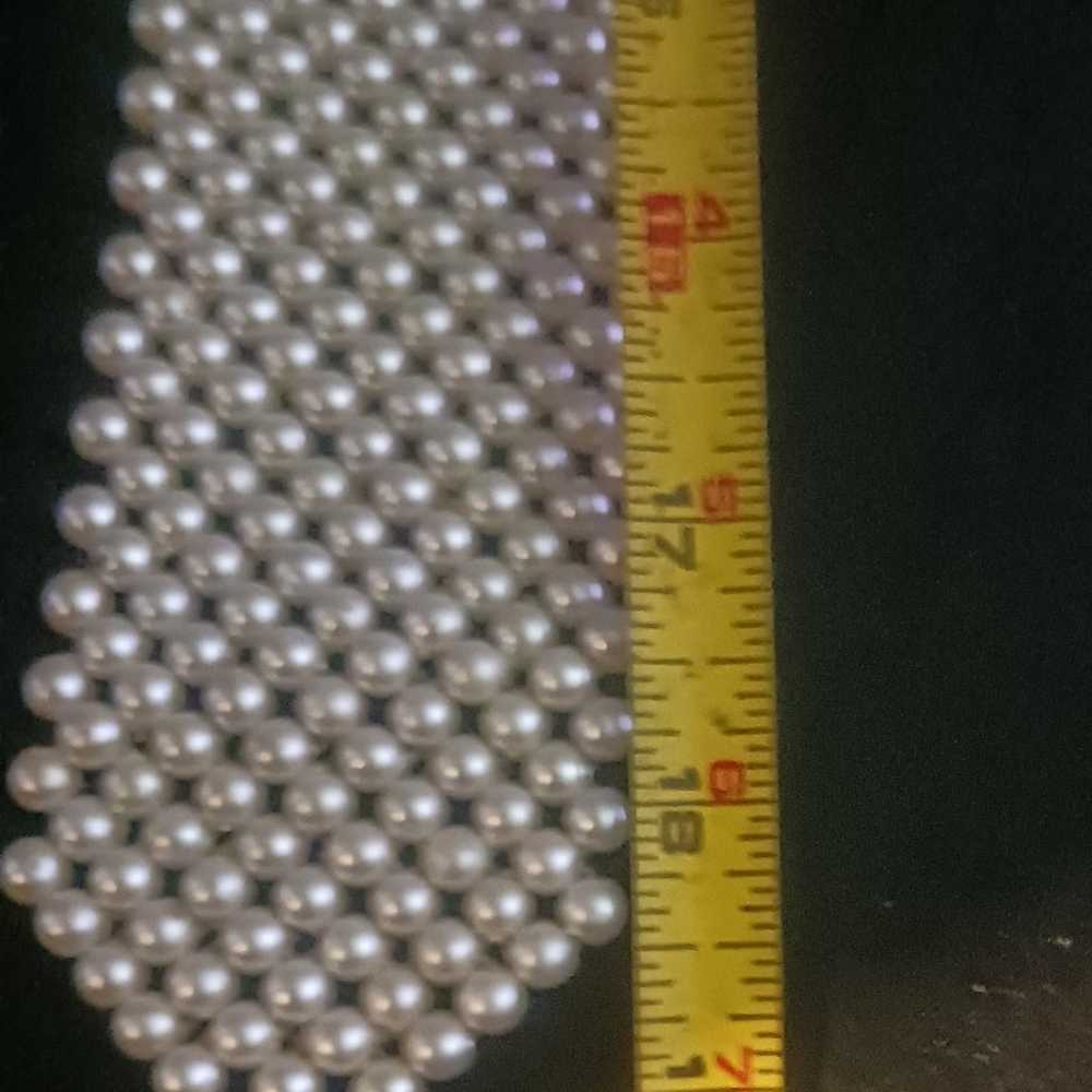 Vintage 1980s Fake Faux Pearl Necktie Necklace - image 2