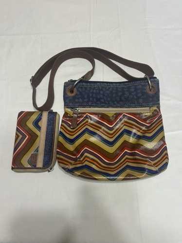 Fossil KeyPer Mod Colorful Zig Zag Print Crossbod… - image 1