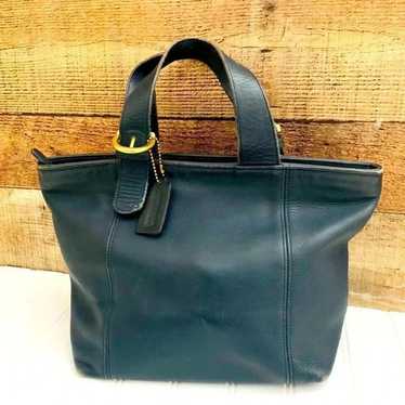 バッグ Vintage Coach Waverly Bag Navy Leather COACH RARE VINTAGE WAVERLY OCEAN LEATHER TOTE BAG 4133 | eBay