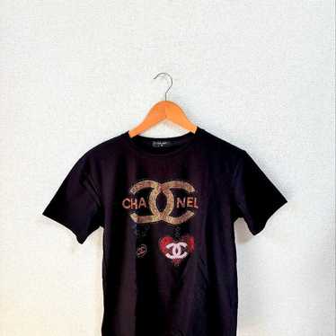 CHANEL ブラック Tシャツ Lサイズ CHANEL ブラック ロゴ Tシャツ サイズS - メルカリ