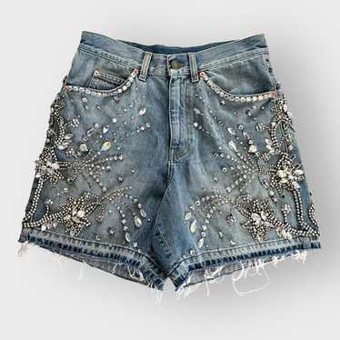 パンツ gucci denim shorts size44 Denim shorts in dark blue | GUCCI® SI