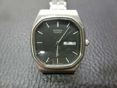 2221 CITIZEN 置時計 8RH302 QUARTZ REAL C/M6 CITIZEN QUARTZ JAPAN MADE MEN'S WRISTWATCH VINTAGE SQUARE