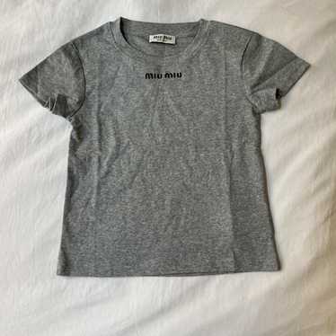 MIU MIU グレー Tシャツ Sサイズ Grey Cotton Jersey T-shirt | Miu Miu