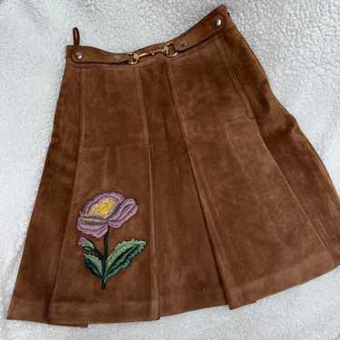 Gucci brown leather skirt - Gem