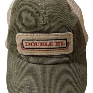 帽子 RRL DRIVER CAP BROWN CHECK RRL By Ralph Lauren Leather-Patch Corduroy Trucker Cap Tan